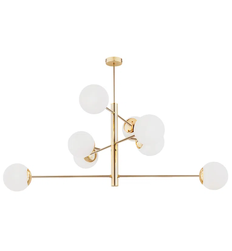 Lampa Wisząca Cameron 5043 8Xe27 biała/złota