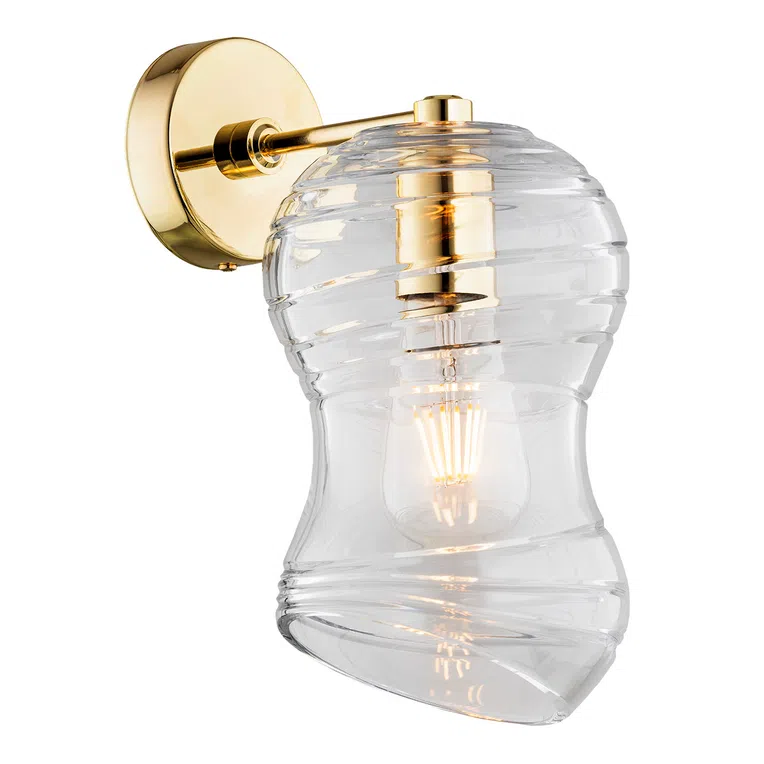 Kinkiet Deportivo 4741 1Xe27 transparentny/złoty