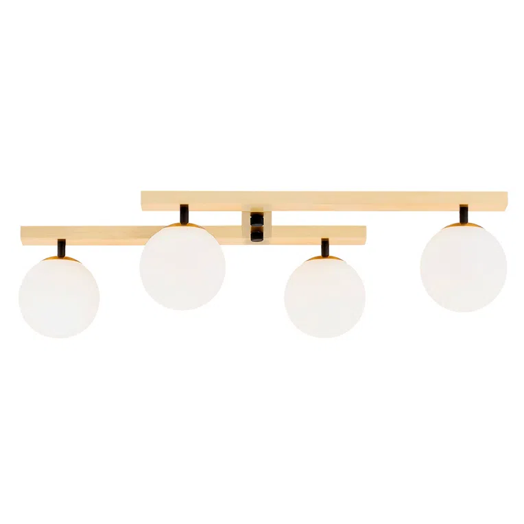 Plafon Freemont 1742 4Xe14 drewno naturalne/biały/czarny