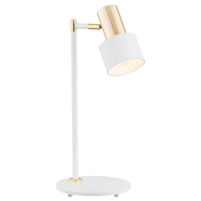 Lampa Biurkowa Doria 4256 1Xe27 biała/złota