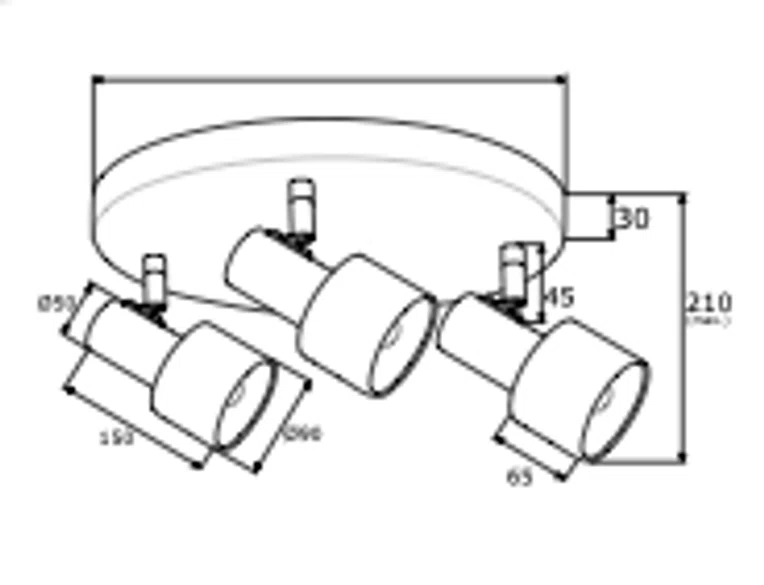 Plafon Doria 6008 3Xg9 biały/mosiądz
