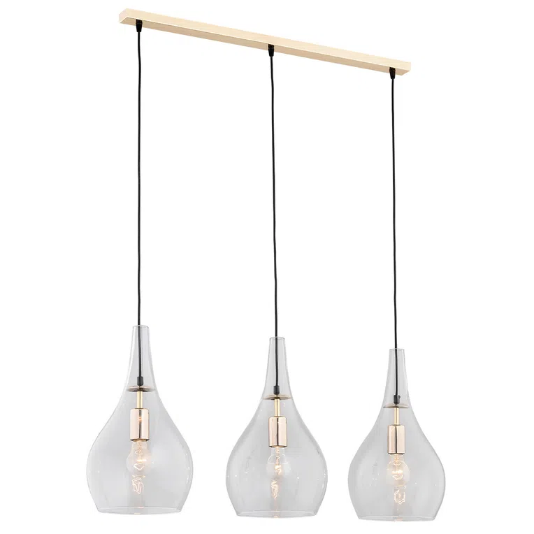 Lampa Wisząca Santana 1444 3Xe27 transparentna/mosiądz