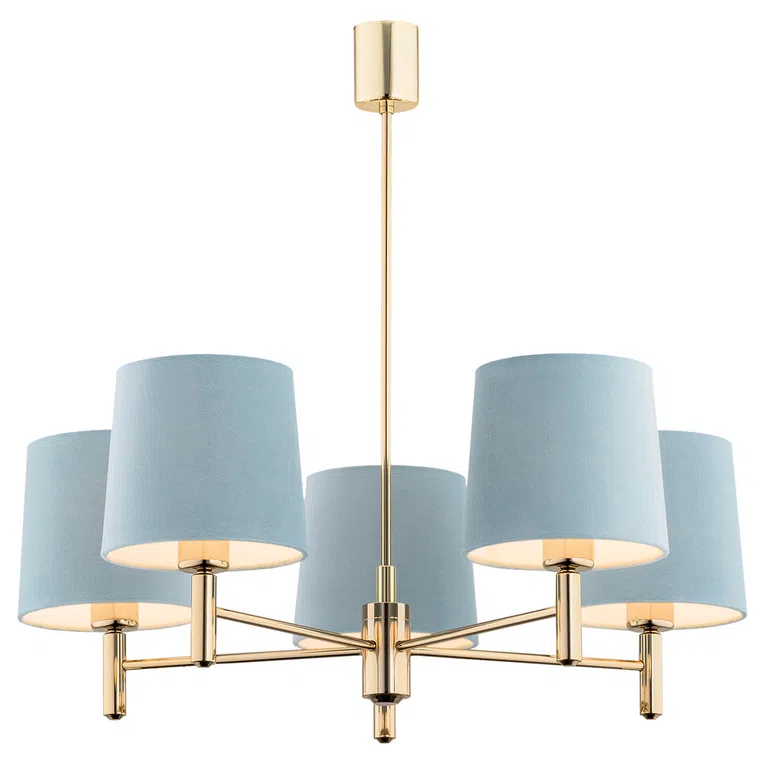 Żyrandol Ponte 2085 Błękit/Ciemny Mosiądz