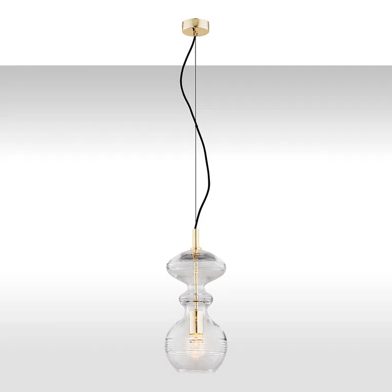 Lampa Wisząca Bilbao 4203 1Xe27 transparentna/mosiądz