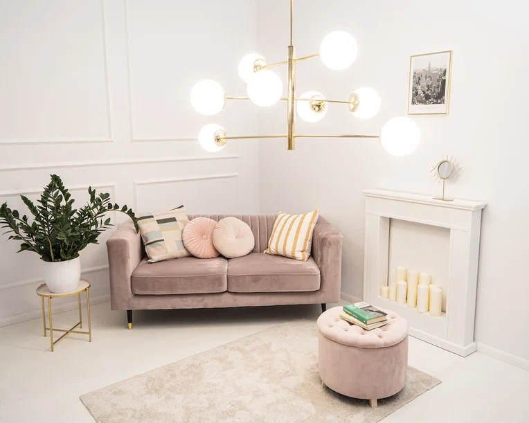 Lampa Wisząca Cameron 5043 8Xe27 biała/złota