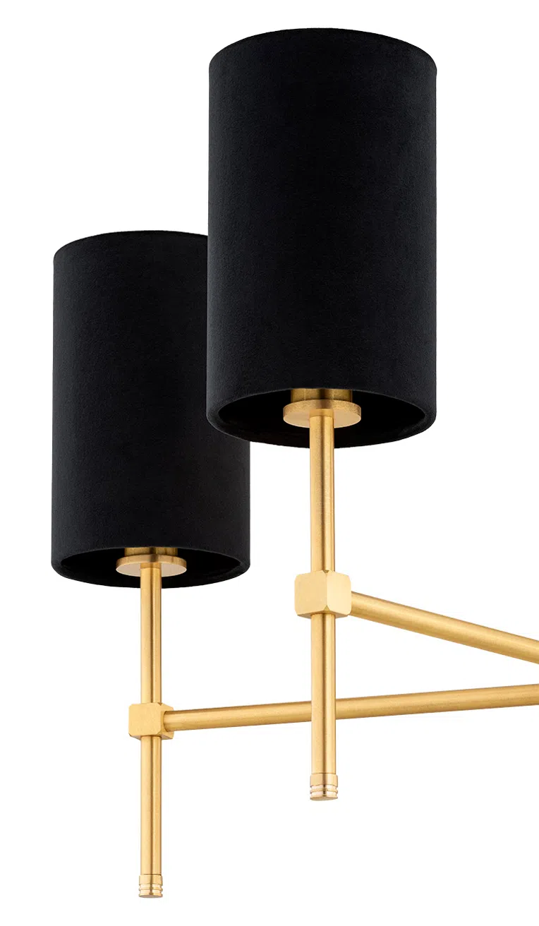 Żyrandol Abruzzo 5052 8Xe14 czarny/mosiądz