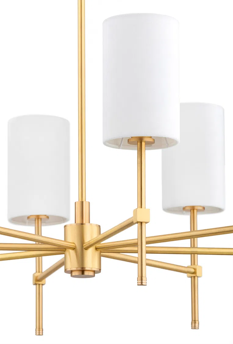 Żyrandol Abruzzo 5051 8Xe14 biały/mosiądz