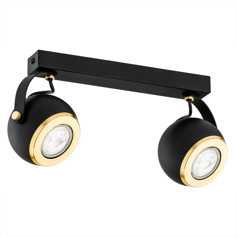 Plafon Kos Plus 7039 2Xe27 czarny/mosiądz