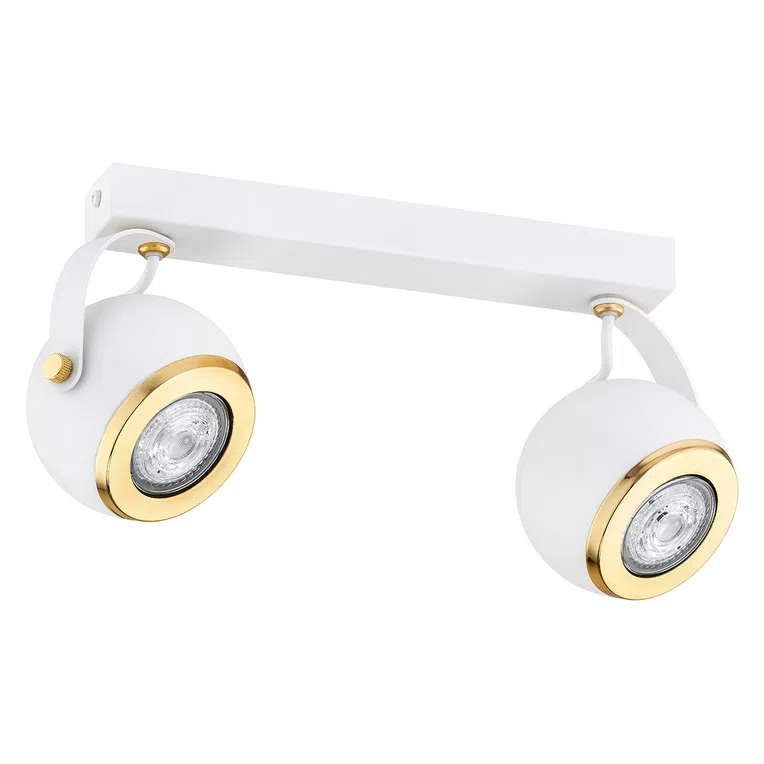 Plafon Kos Plus 7038 2Xe27 biały/mosiądz