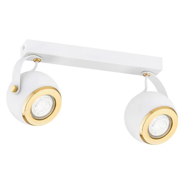 Plafon Kos Plus 7038 2Xe27 biały/mosiądz