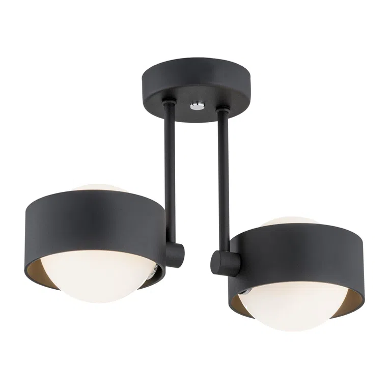 Lampa Wisząca Massimo Plus 7089 2Xe27 opal/czarna