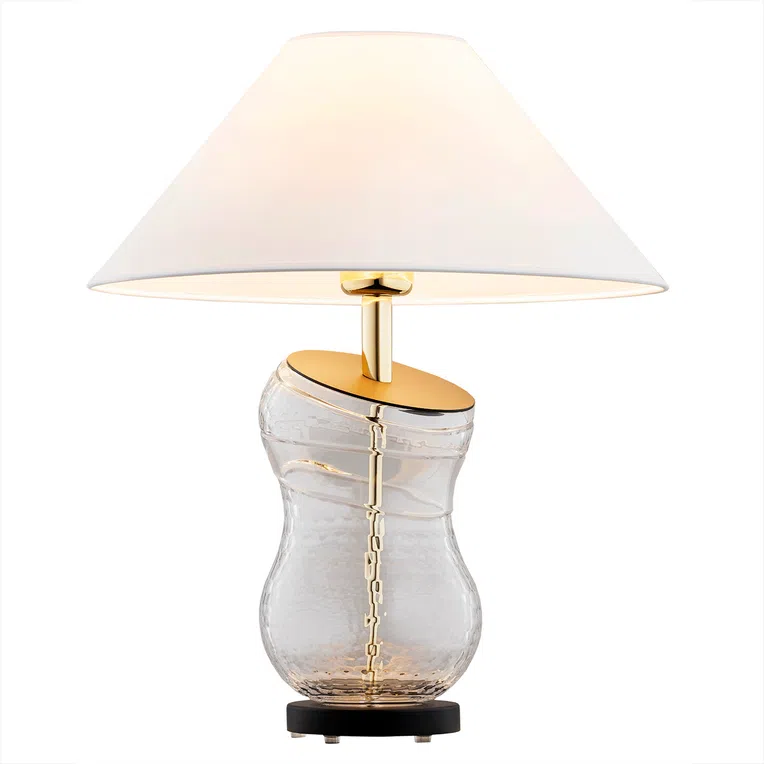 Lampa Stołowa Veneto 8036 1Xe27 biała/transparentna/czarna/mosiądz