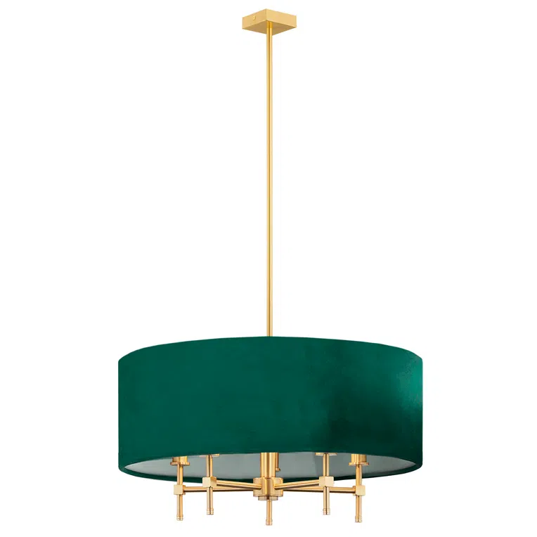 Żyrandol Abbano 2146 5Xe14 zielony/mosiądz