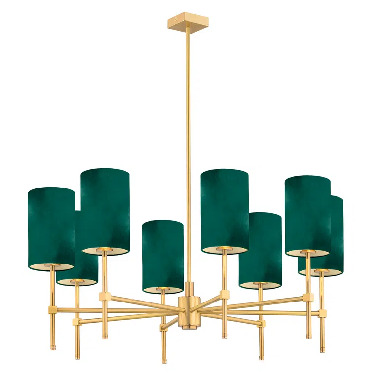 Żyrandol Abruzzo 5055 8Xe14 zielony/mosiądz