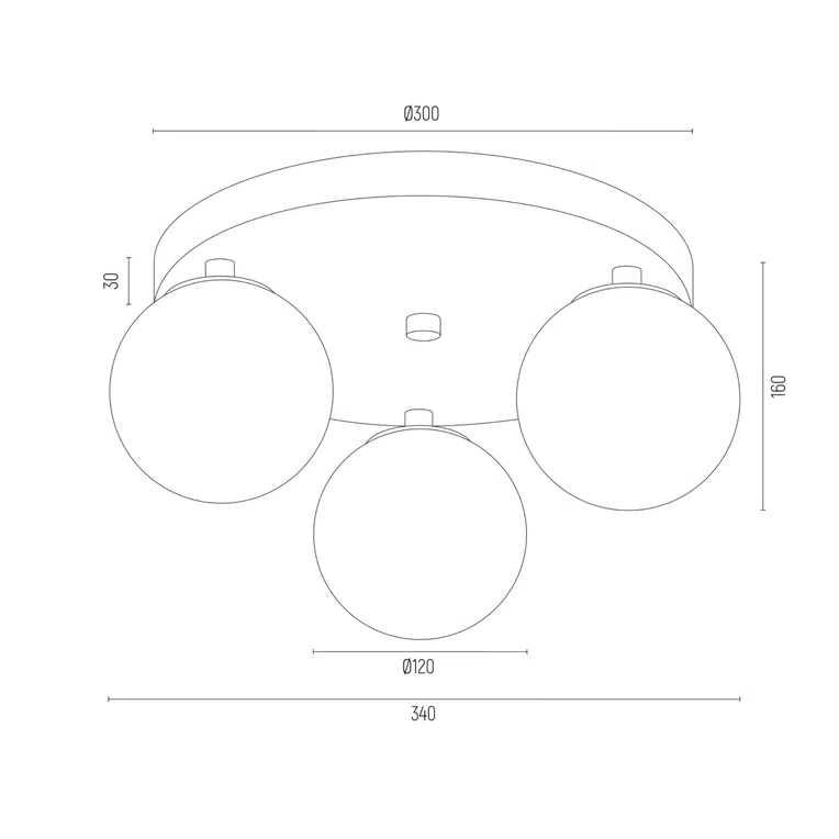 Plafon Fabio 3xe14 czekoladowy brąz