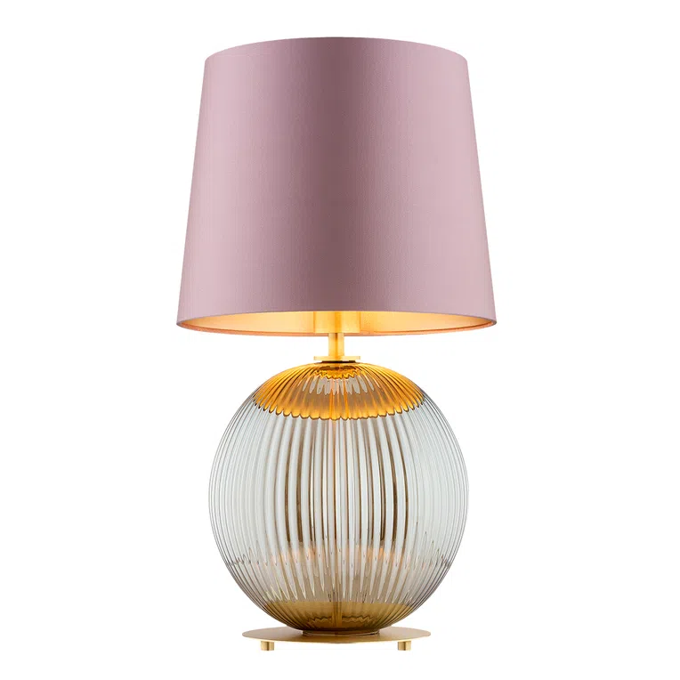 Lampa stołowa Hamilton 1xe27 róż/mosiądz