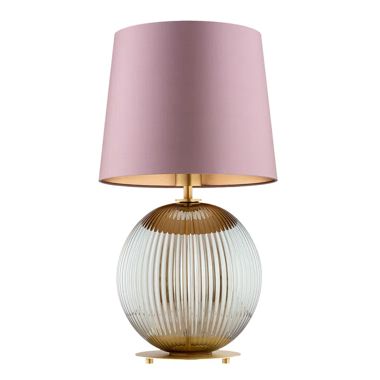 Lampa stołowa Hamilton 1xe27 róż/mosiądz