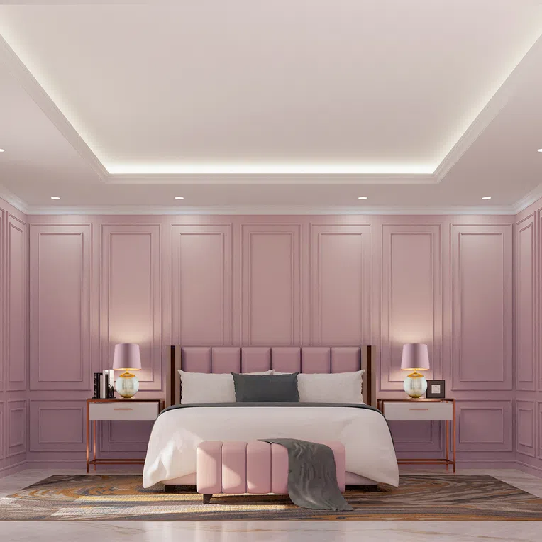 Lampa stołowa Hamilton 1xe27 róż/mosiądz