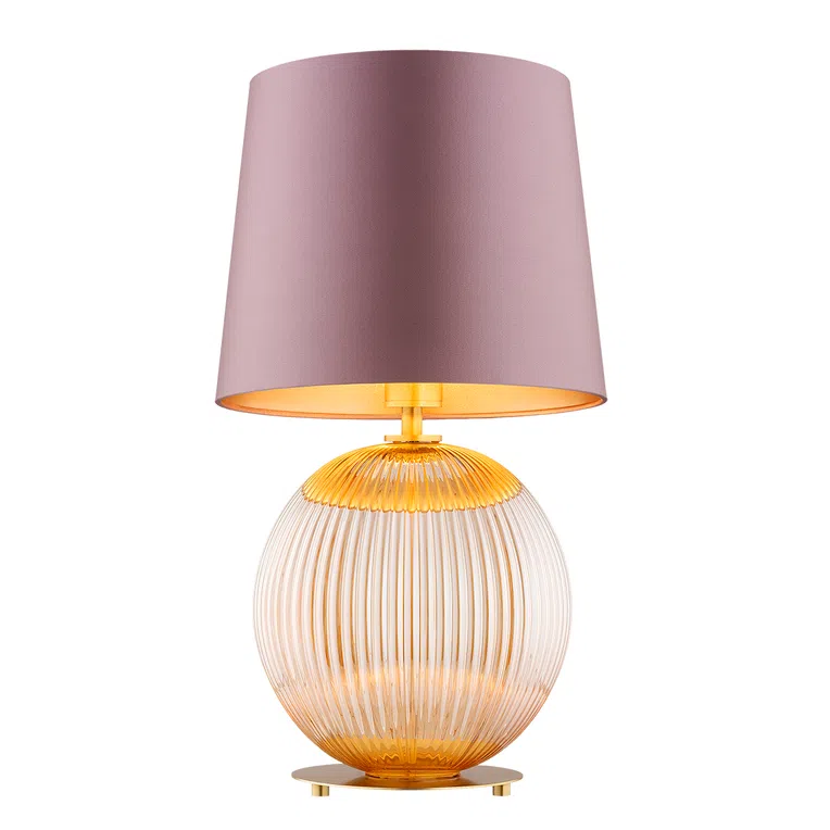 Lampa stołowa Hamilton 1xe27 róż/mosiądz