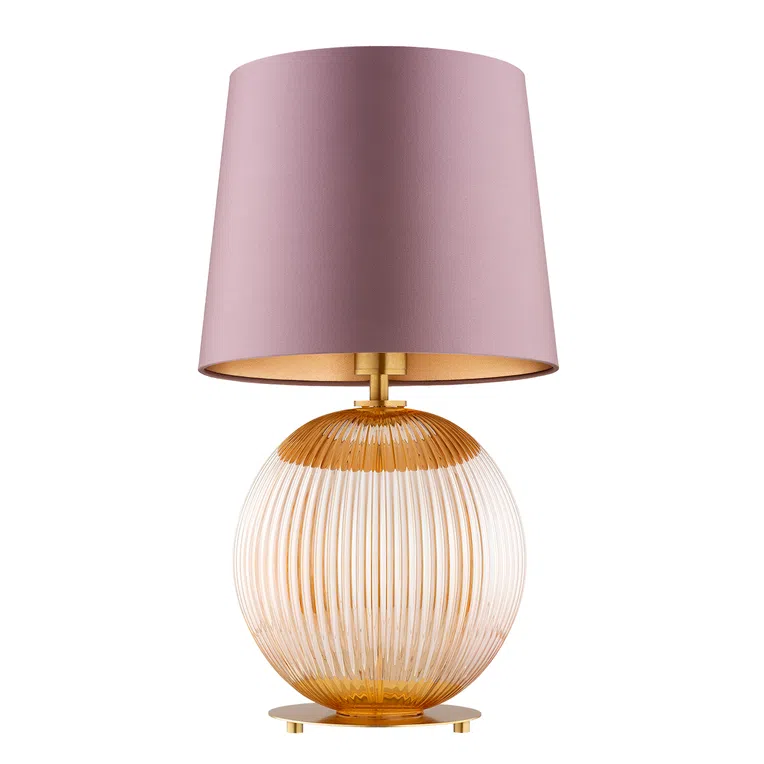 Lampa stołowa Hamilton 1xe27 róż/mosiądz