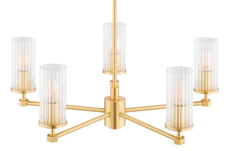 Żyrandol Hampton 5xe14 mosiądz