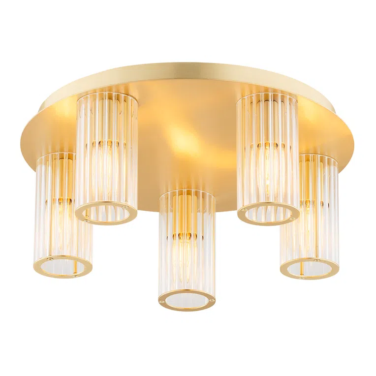 Plafon Hampton 5xe14 mosiądz