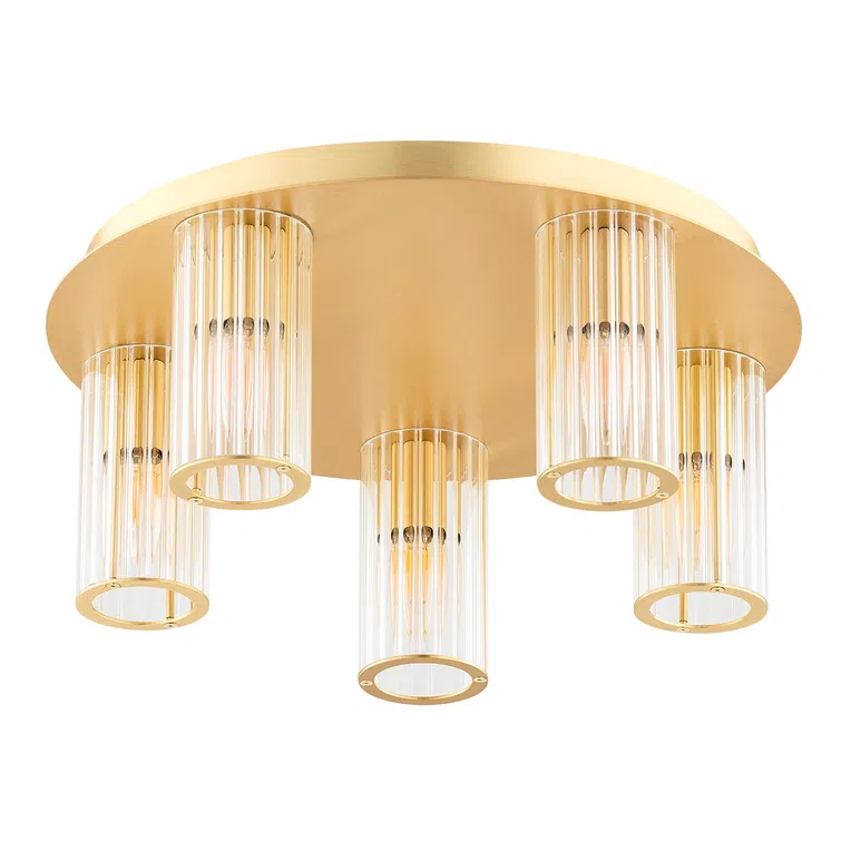 Plafon Hampton 5xe14 mosiądz