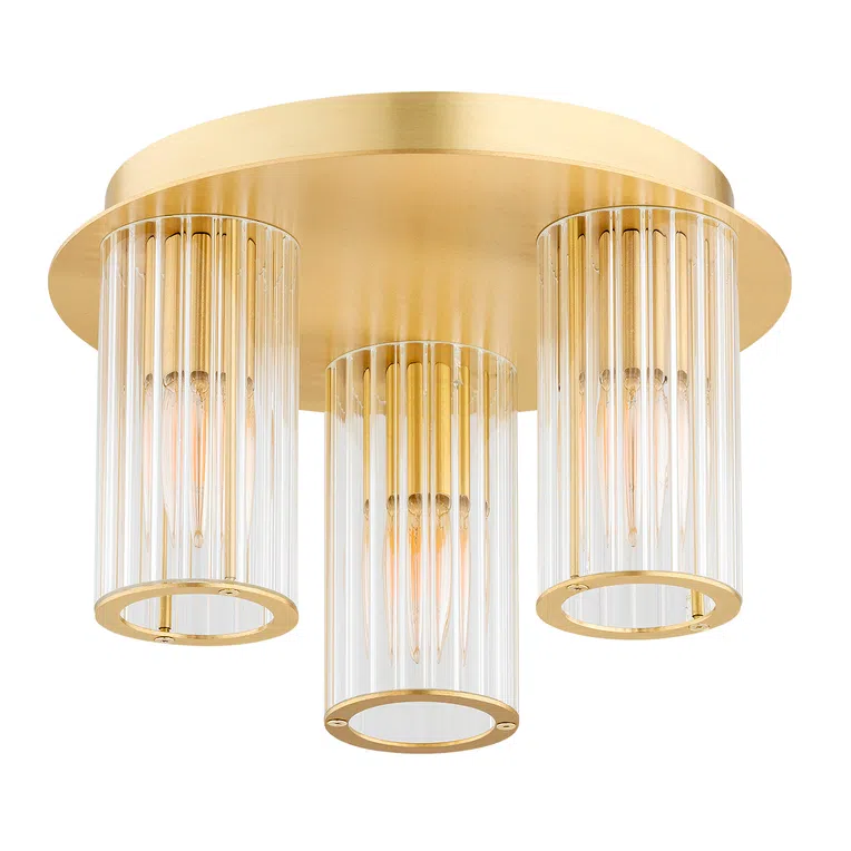 Plafon Hampton 3xe14 mosiądz