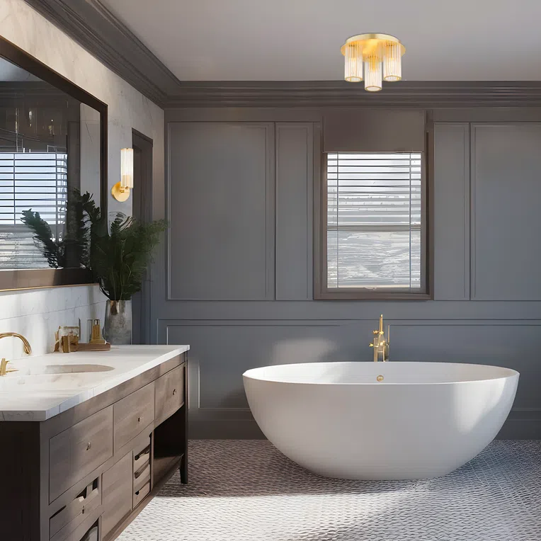 Plafon Hampton 3xe14 mosiądz