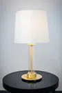 Lampa stołowa Hampton 1xe27 kremowy/mosiądz