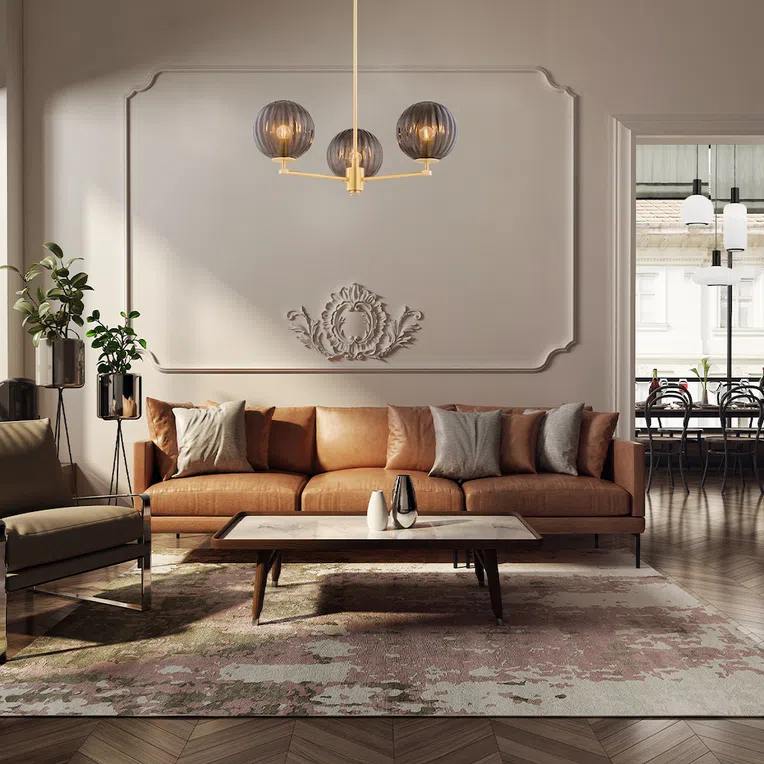 Lampa wisząca Sagunto plus 3xe27 opal/czarny