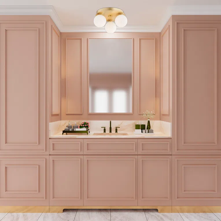 Plafon Paloma 3xe14 opal/mosiądz