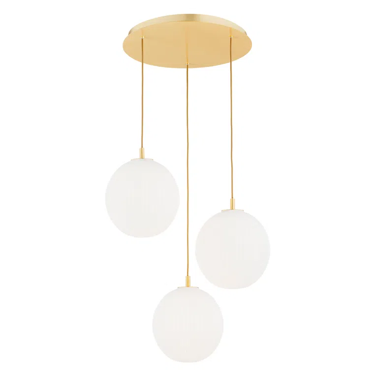 Lampa wisząca Paloma 3xe27 opal/mosiądz