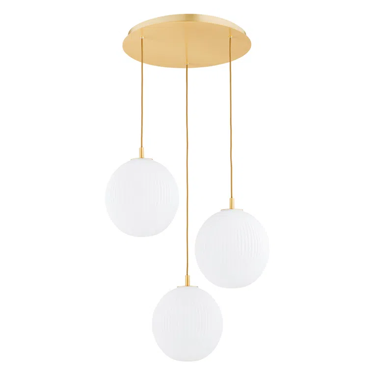 Lampa wisząca Paloma 3xe27 opal/mosiądz