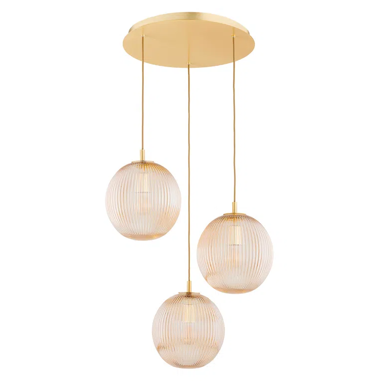 Lampa wisząca Paloma 3xe27 miodowy/mosiądz