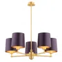 Żyrandol Princeton 5xe27 fioletowy/ mosiądz