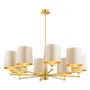 Żyrandol Princeton 8xe27 beż/mosiądz