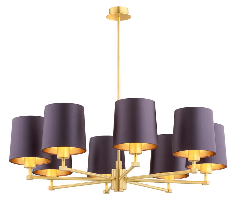Żyrandol Princeton 8xe27 fioletowy/ mosiądz