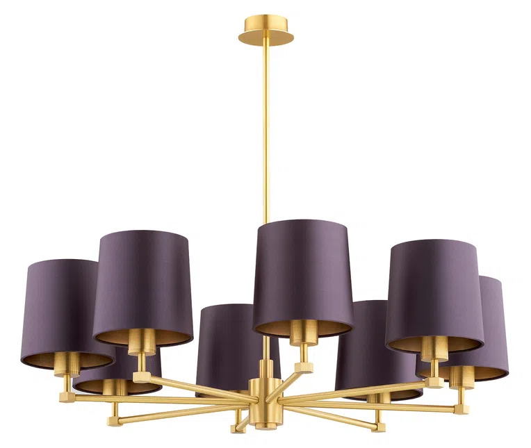 Żyrandol Princeton 8xe27 fioletowy/ mosiądz