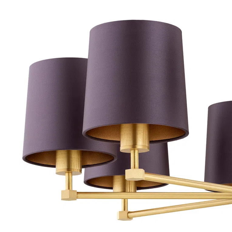 Żyrandol Princeton 8xe27 fioletowy/ mosiądz