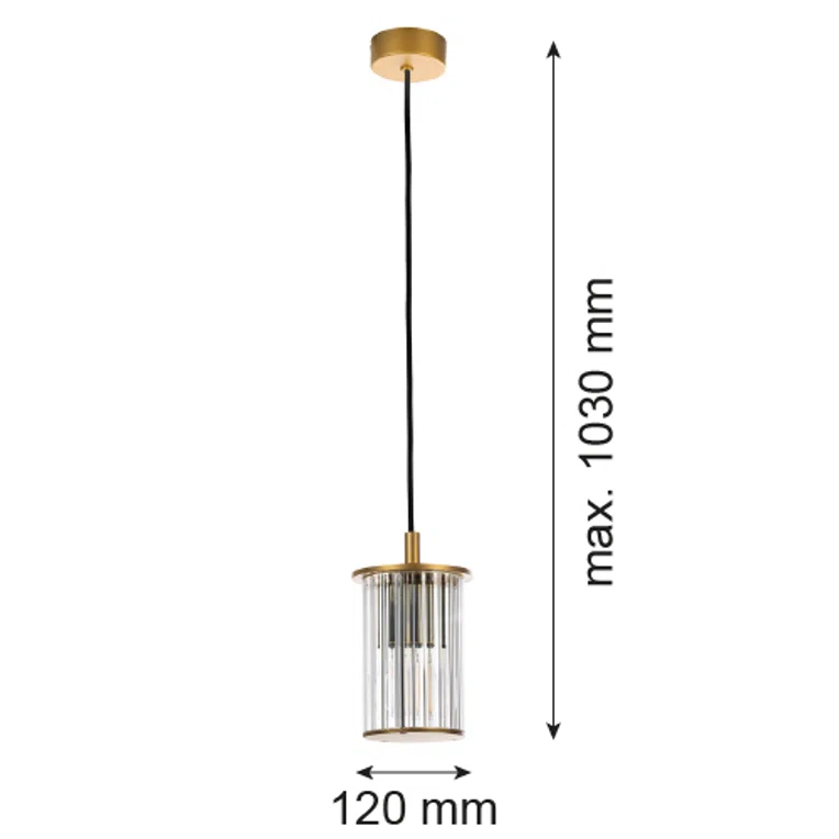LAMPA OGRODOWA WISZĄCA 8755 NORFOLK 1XE27 ZŁOTY/TRANSPARENTNY