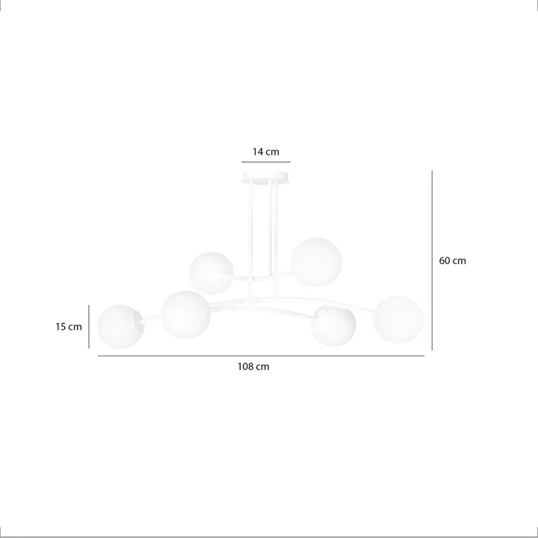 Lampa Sufitowa Halldor 6 1025/6 6Xe14 biała