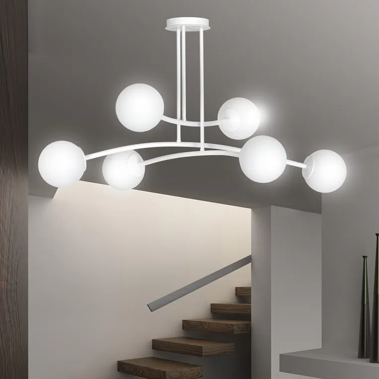 Lampa Sufitowa Halldor 6 1025/6 6Xe14 biała