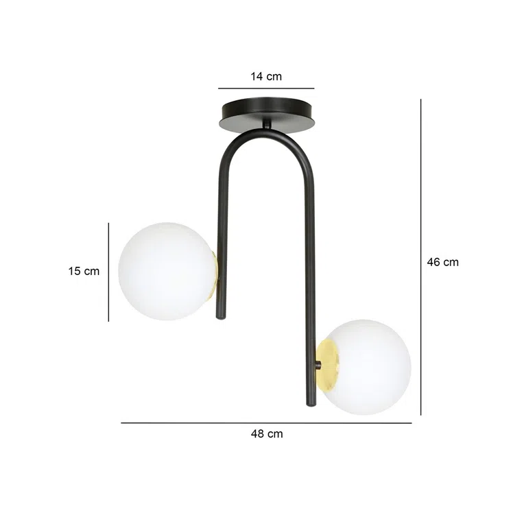 Lampa Sufitowa Ragnar 2 Black1032/2 2Xe14 biała
