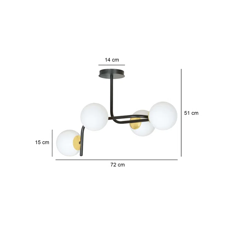 Lampa Sufitowa Ragnar 4A Black1032/4A 4Xe14 biała