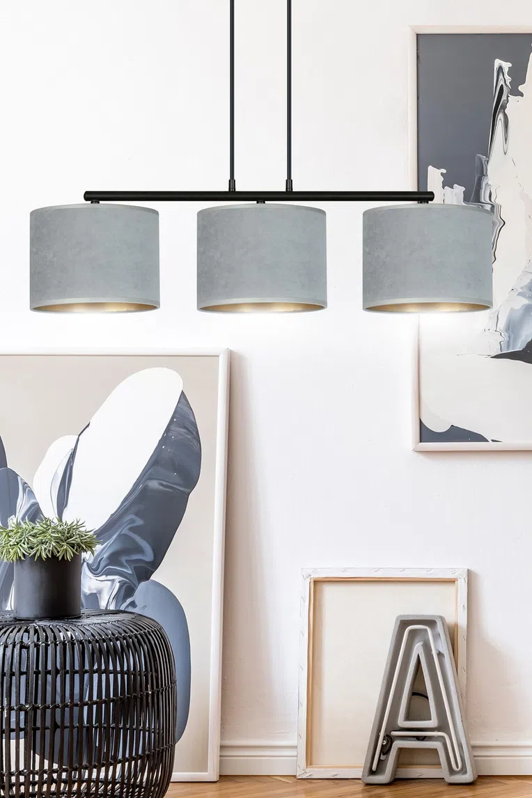 Lampa Wisząca Hilde 3 Bl1050/3 3Xe27 szara