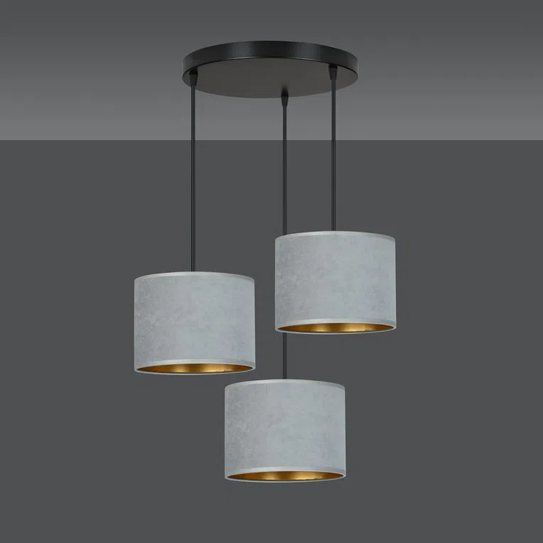 Lampa Wisząca Hilde 3 Bl Premium 1050/3Prem 3Xe27 szara
