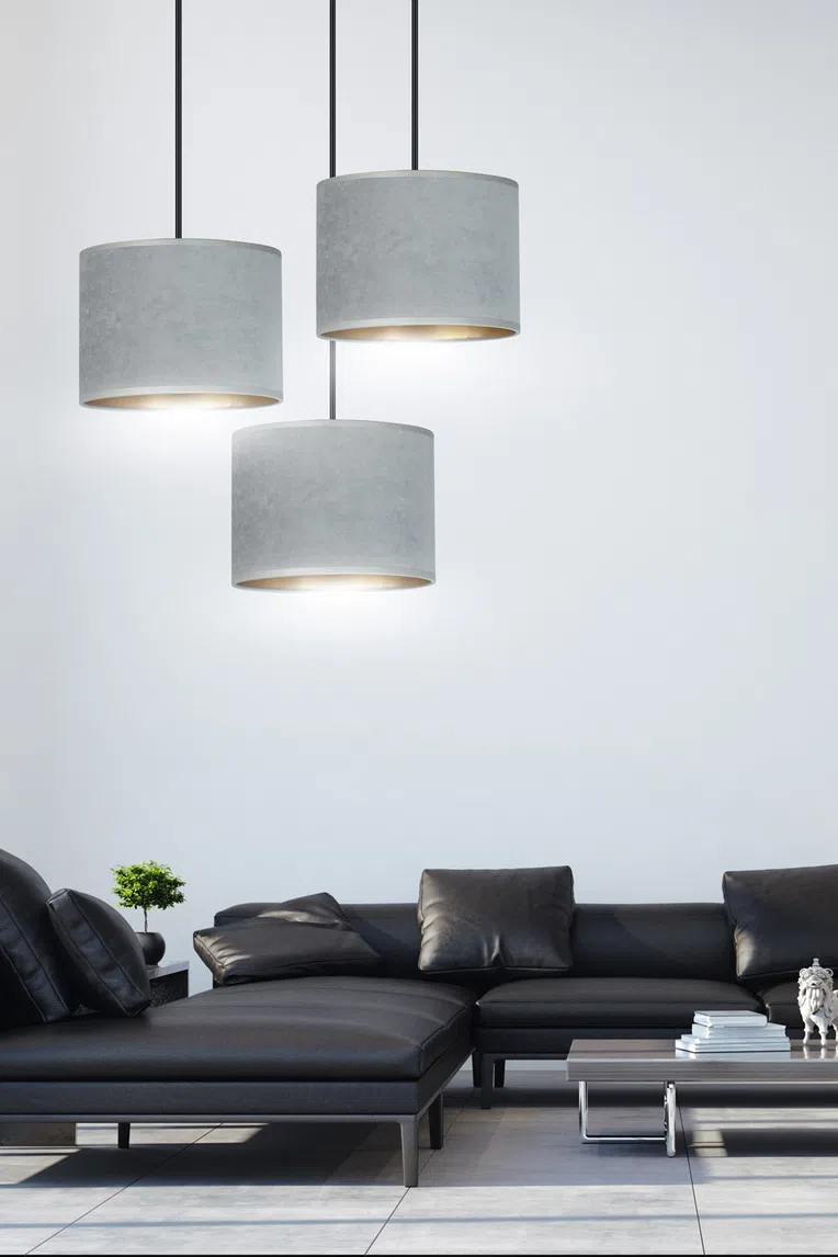 Lampa Wisząca Hilde 3 Bl Premium 1050/3Prem 3Xe27 szara