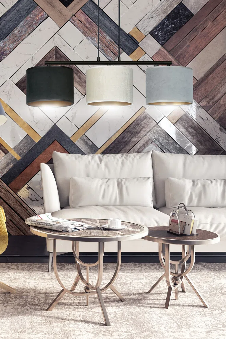 Lampa Wisząca Hilde 3 Bl Mix 1055/3 3Xe27 czarna/szara/biała