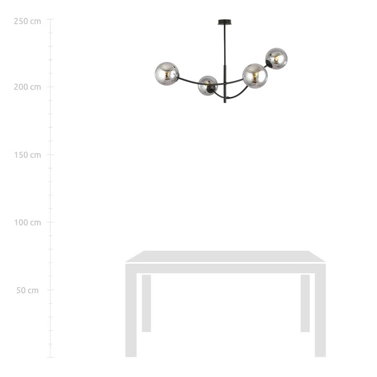 Lampa Sufitowa Hunter 4 1100/4 4Xe14 grafitowa